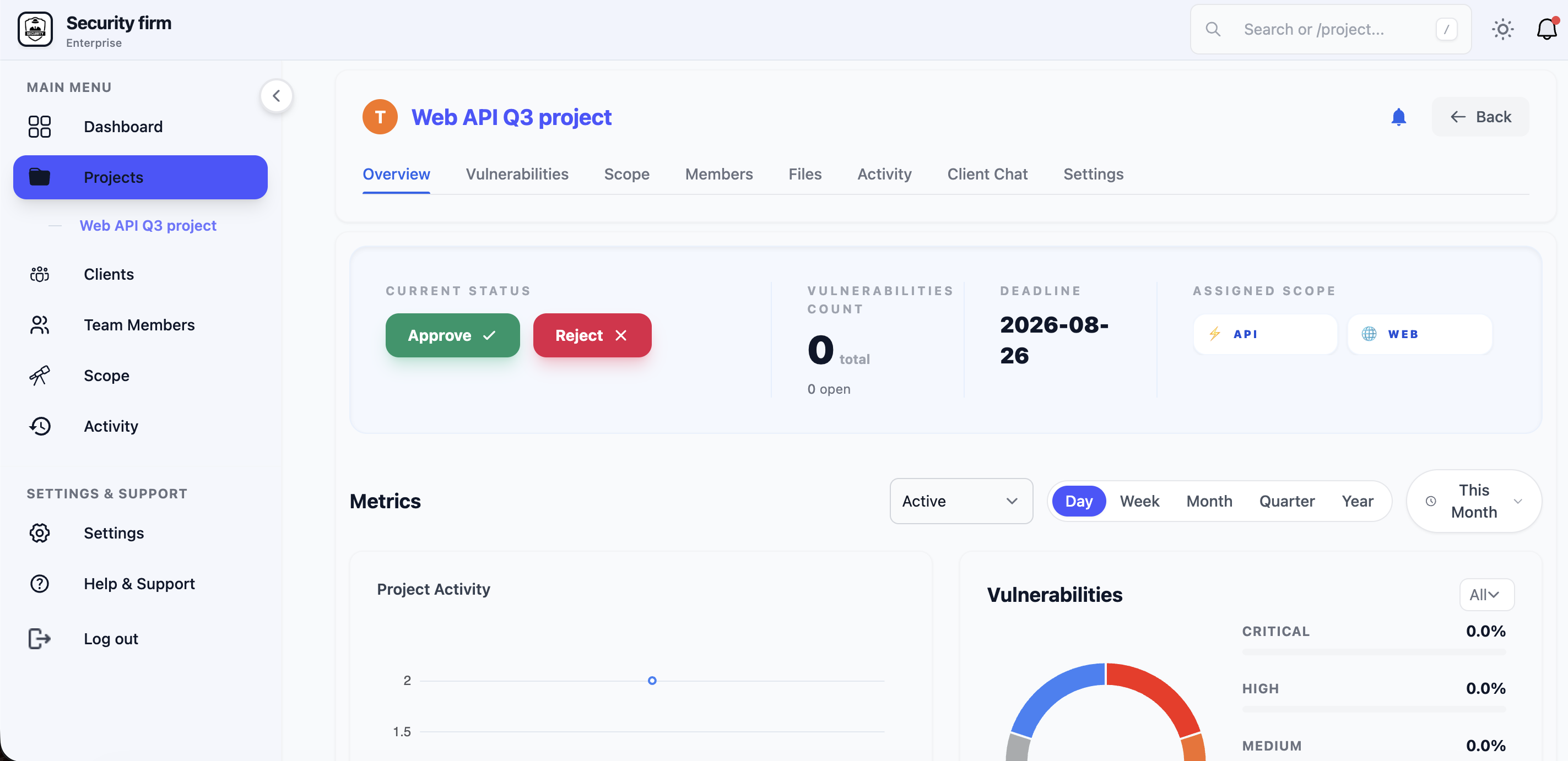 Firm Approval Screen
