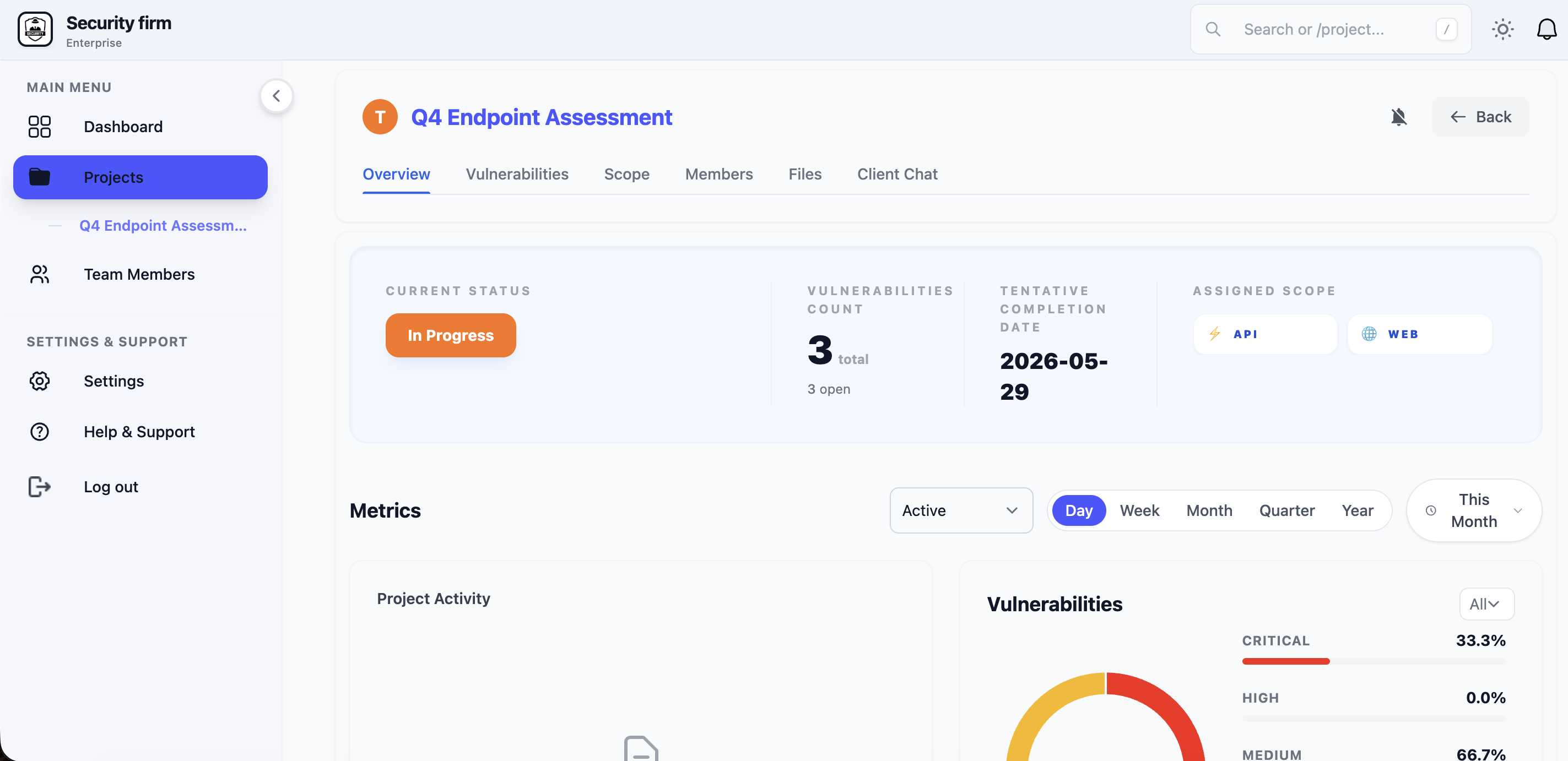 Client Real-time Finding View
